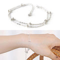 Miniature 92.5 Silver Double Circle Chain Bracelet (19038237A)