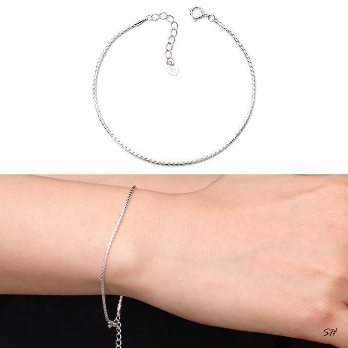 Miniature 92.5 Silver Twisted Chain Bracelet (19038244A)