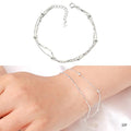 Miniature 92.5 silver two-line diamond chain bracelet (19038251A)