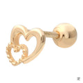 Miniature 14K Gold Heart Petit Gold Piercing 8538942A