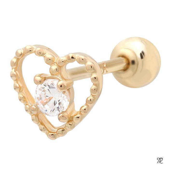 Miniature 14K Gold Cubic Heart Petit Piercing (8538943A)