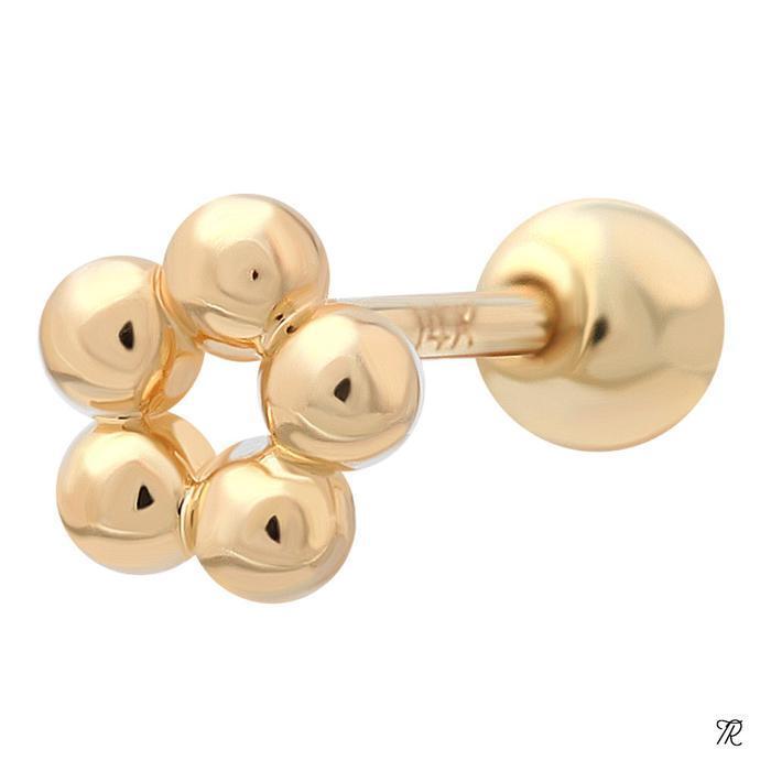 Miniare 14K Gold Flower Petit Gold Ball Piercing 8538945A