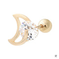 Miniature 14K Gold Cubic Point Crescent Petit Piercing (8538954A)