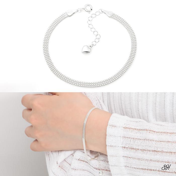 Miniature 92.5 Silver Cube Chain Bracelet Watch (8539028A)