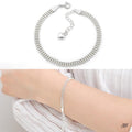 Miniature 92.5 Silver Three Line Pendant Chain Bracelet (8539030A)