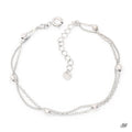 Miniature 92.5 Silver Two-line Snake Chain Bracelet (8539085A)
