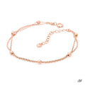 Miniature 92.5 silver rose gold two-line snake chain bracelet (8539087A)