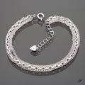 Miniature 92.5 Silver Square Chain Bracelet (6 Strand) (8539223A)