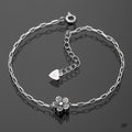 Miniature 92.5 Silver Flower Chain Bracelet (8539229A)