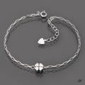 Miniature 92.5 Silver Clover Chain Bracelet (8539232A)