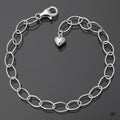 Miniature 92.5 Silver Heart Oval Chain Bracelet (8539234A)