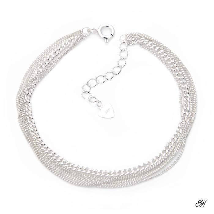 Miniature 92.5 Silkline Silver Chain Bracelet (8539236A)