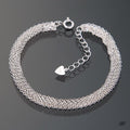 Miniature 92.5 Silver Sevenline Chain Bracelet (8539237A)