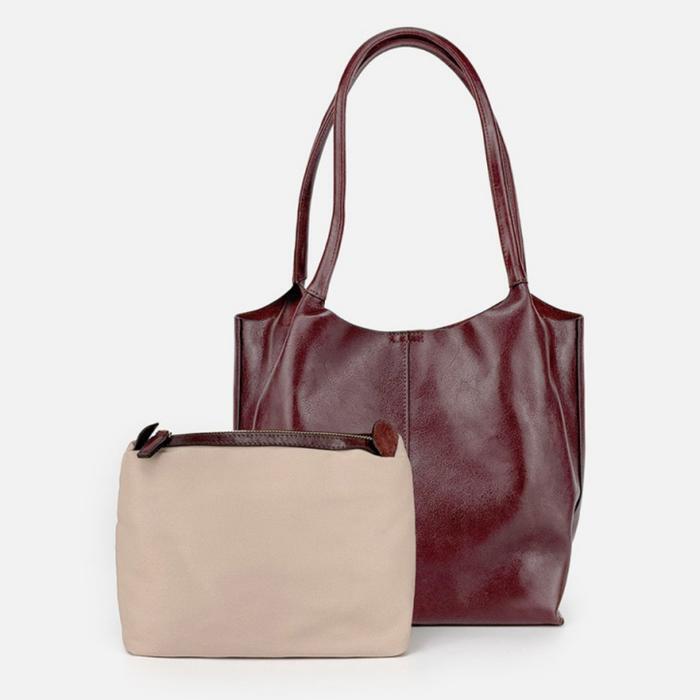 INSWAY Casual Leather High-Quality Shoulder Bag Fashion (2color) (43382885A)