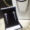 Mimi Designer Flower Cubic Long Drop Earrings ON (24918522A)
