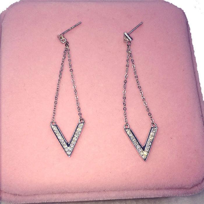 Mimi Designer Sterling Silver V Earrings ON (24918525A)