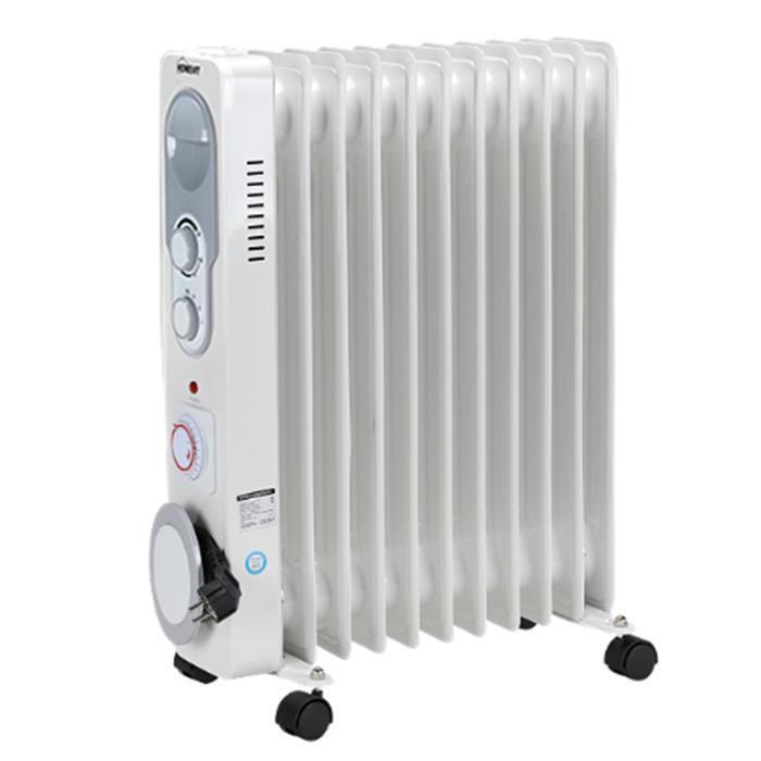 SmileGood Radiator 11-pin 2.5KW Timer Oil-free No Noise Anti-Slip Overheat Protection for Kids Room 