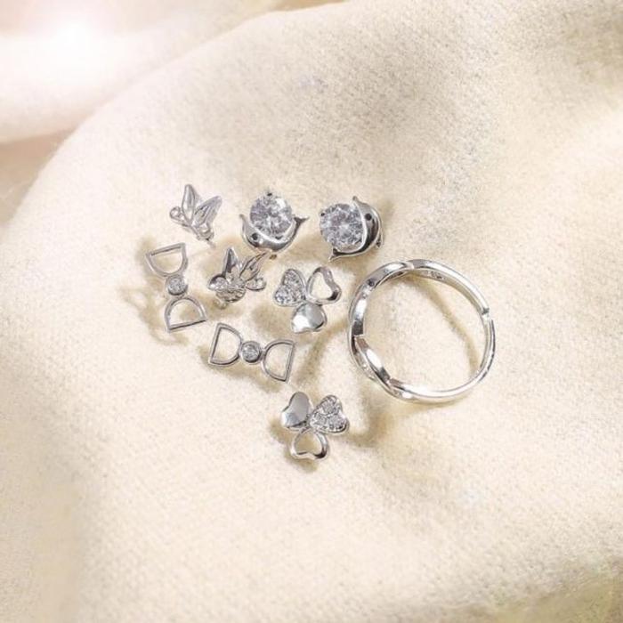 Raily Clothing Rly Accessories Earrings Ring Sparkling 4 Pieces Set (15601056)