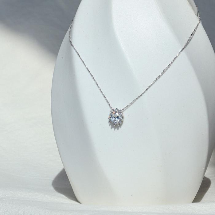 Raily Clothing Silver 925 Simulated Diamond Sunflower Pendant Necklace SS472N (15603895)