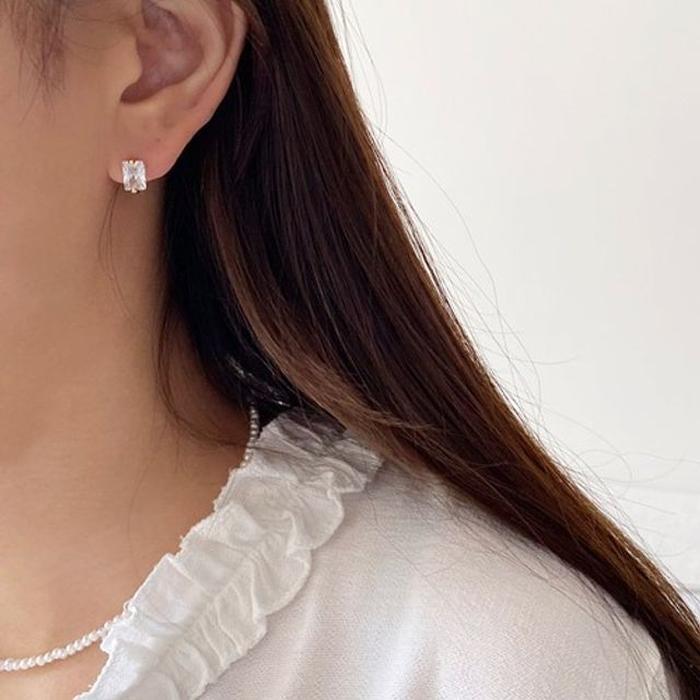 Raily Clothing Rly (silver925) square cubic earring (15604943)