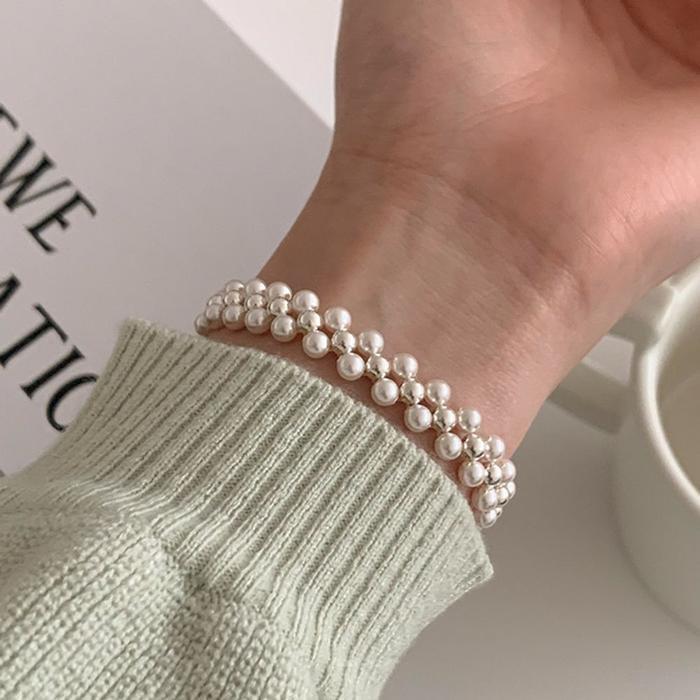 Raily Triple Pearl Bracelet 925 Silver C18 (16067959)