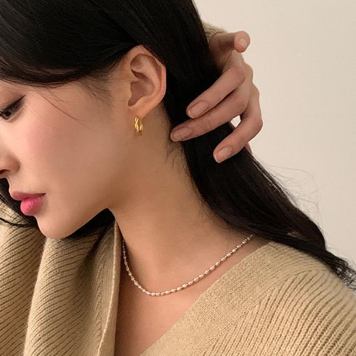 Raily (925 Silver) Detail one-touch earrings E 72 (16072972)