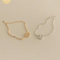 Raily Clothing Rly (925 Silver) Pretzels heart bracelet C 05