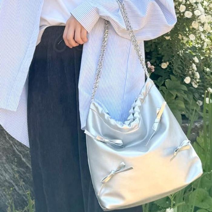 Raily fashionable lovely cute small ribbon point shoulder bag (16949278A)