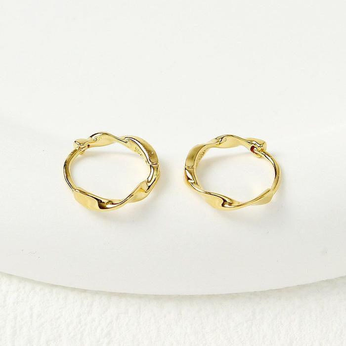 Raily Clothing Gold-plated Silver Ring Earring Wavy (17783782)