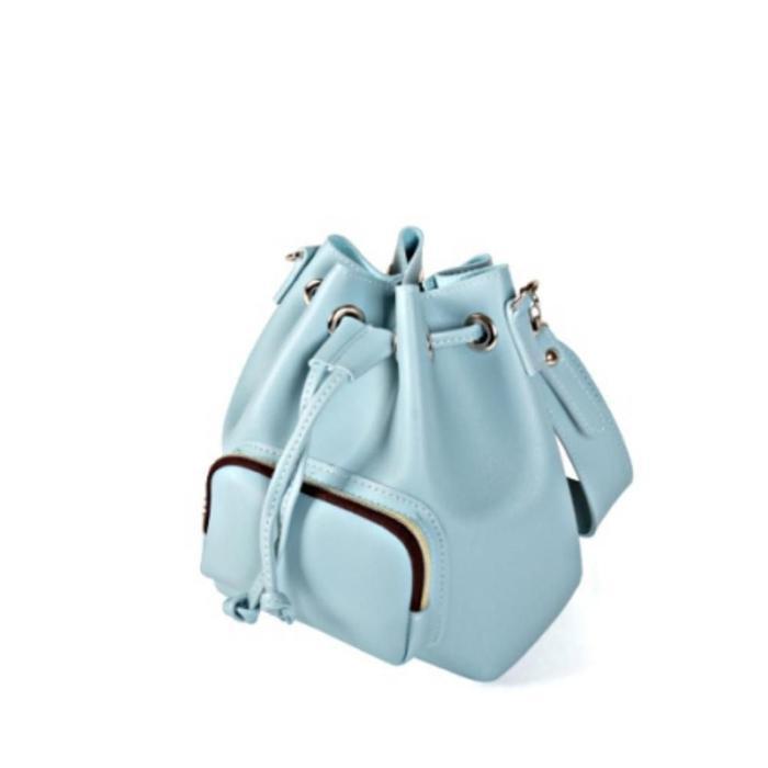 Raily casual front pocket daily fabric shoulder bag mini bucket (46587523)