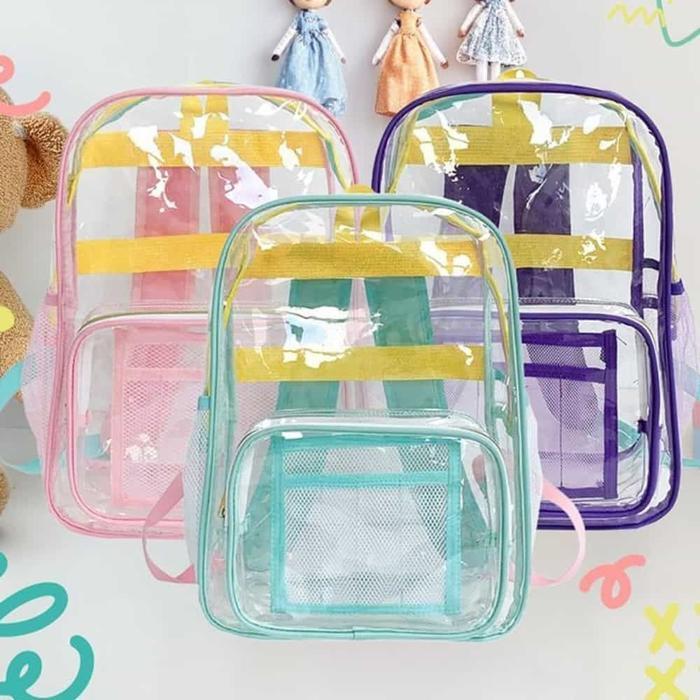 Raily Pastel Transparent Plastic Backpack 3 types Baseball Bag Naal (49585808)