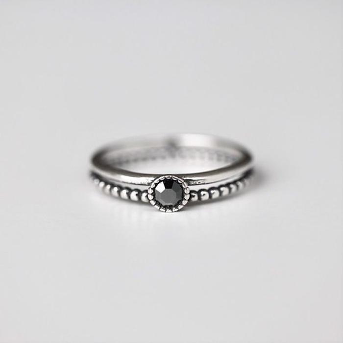 Proseller (Silver925) Jet hematite ring (13173442A)