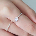 Proseller Silver 925 Moonstone Heart Mystic Ring (13173449A)
