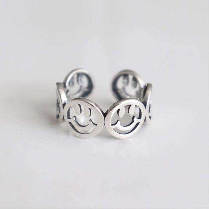 Proceller Silver925 Antique smile band ring 13173458A