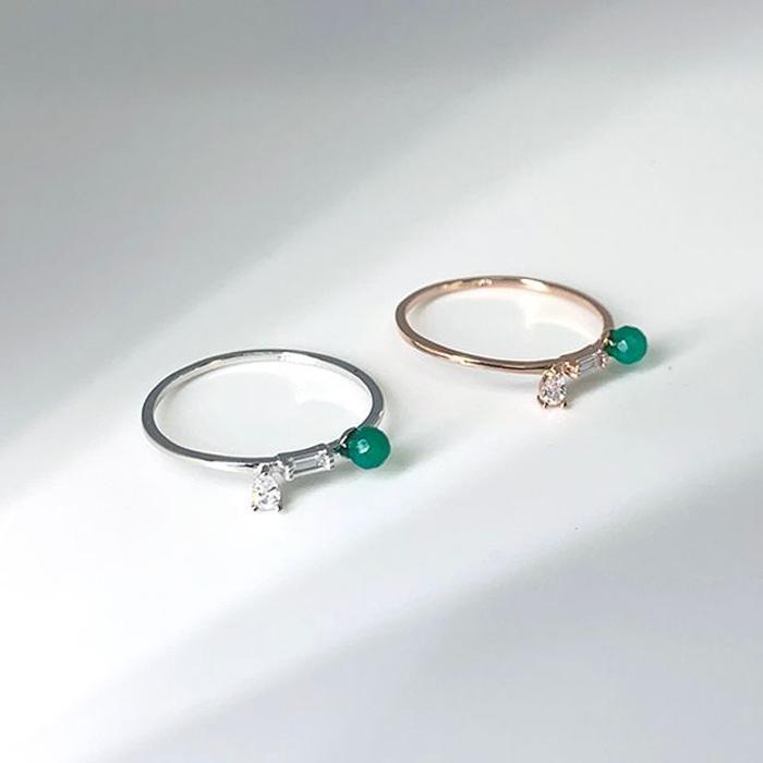 Proseller Silver Tephra Green Onyx Ring 13173483A