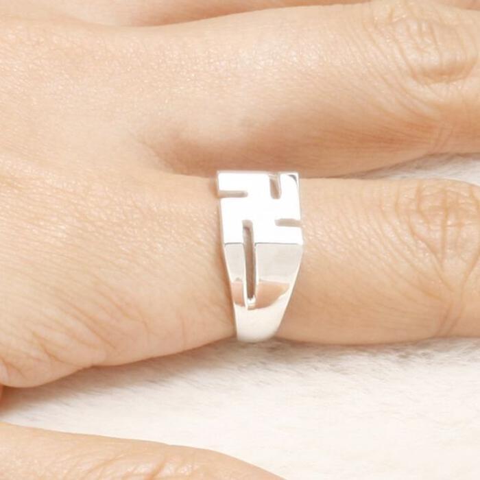 Proseller Passed Exam Buddhism Manja Silver Ring (16x16mm) (13173505A)