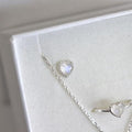 Silver 925 Moonstone Heart Mystic Earrings (13173664A)