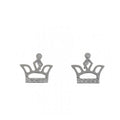 Silver Crown Earrings (White Plated) (Korea Made) 13173679A