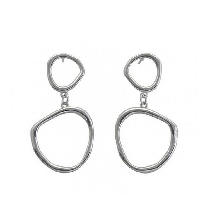 Premium water droplet earrings (plated in white) (13173683A)