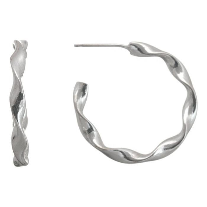 Premium parchment earrings (Silver) (国内制造) (13173684A)