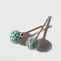 Silver Processor All Silver Tea Plate Turquoise Earrings (13173733A)