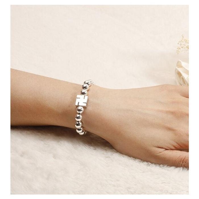 Buddhist Universal Relief Silver Bracelet (Domestic Manufacture) (13173911A)