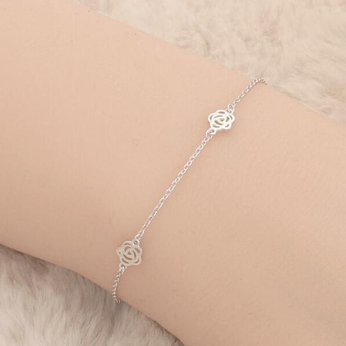 Silver Flower Bracelet (Made in Korea) (17cm+3cm) (13173929A)