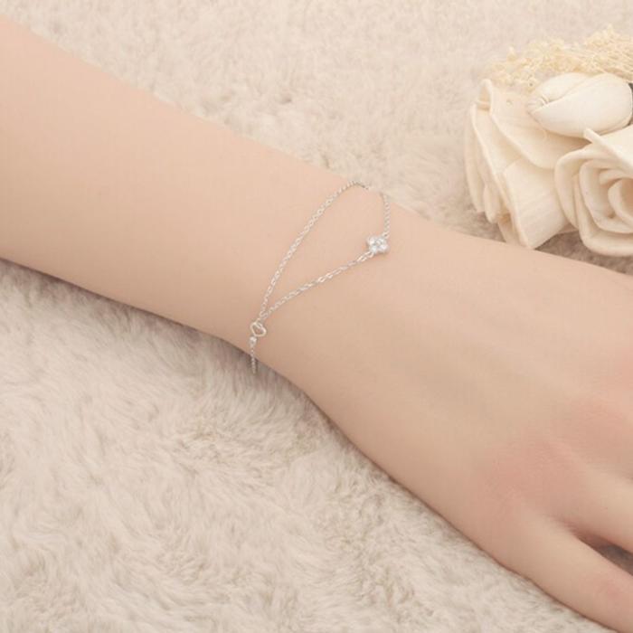 Proseller (Made in Korea) Flower Silver Bracelet (17cm+3cm) (13173933A)