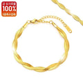 Gold-plated surgical bracelet for women with no discoloration, special compressed 18k (13173939A)