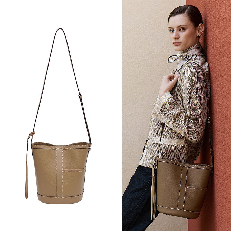 Inesby Brown Crossbody Bag Mo卡维 Beige IMR2058BFM