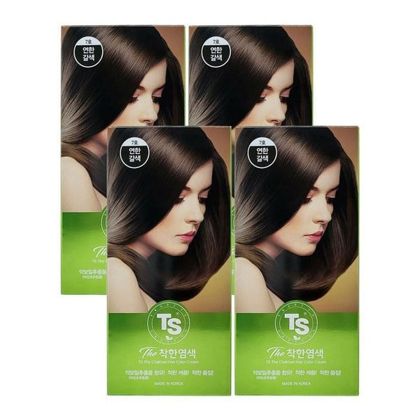 KatyAlphaShopping TS Kind Hair Dye 120g 7号 淡棕色 4pcs S