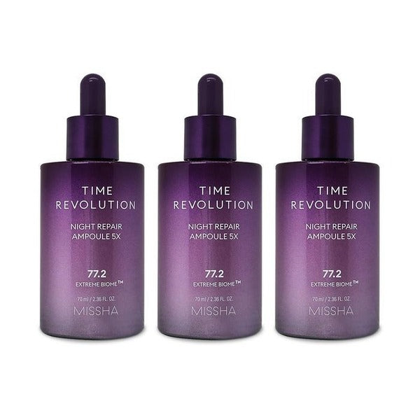 KATE ALPHA SHOPPING MISSHA TIME REVOLUTION NIGHT REPAIR PURPLE AMPLIFER 5X 70ML 3 PIECES