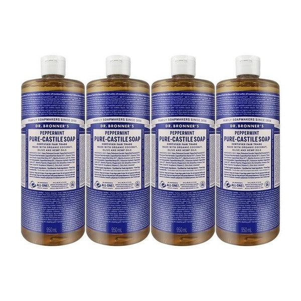 KatyAlphaShop Dr.Bronner's Peppermint Pure Castile Soap Mint香(油性) 950ml 4pc