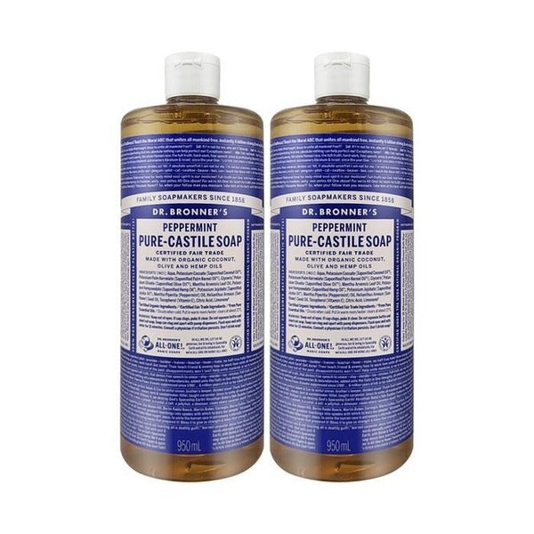 KATYALPHA Shopping Dr.Bronner's Peppermint Pure Castile Soap Mint Scent 950ml 2pcs
